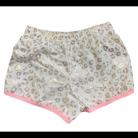 BODY GLOVE Animal Print Track Shorts With Elastic Waist Ivory/Rose Gold Girl 6Y - Picture 7 of 7